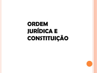 ORDEM
JURÍDICA E
CONSTITUIÇÃO
 