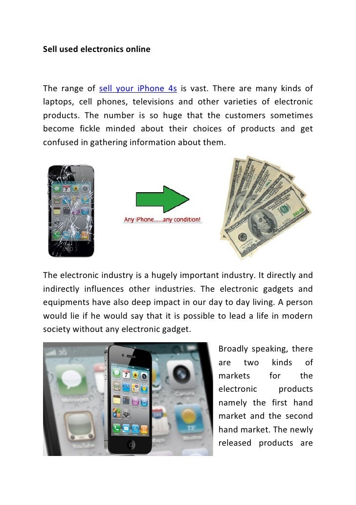 Sell used electronics online