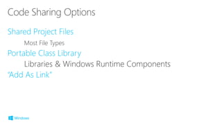 Most File Types
Libraries & Windows Runtime Components
 