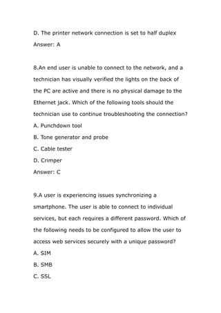 CompTIA A+ 220-1001 Questions and Answers | PDF