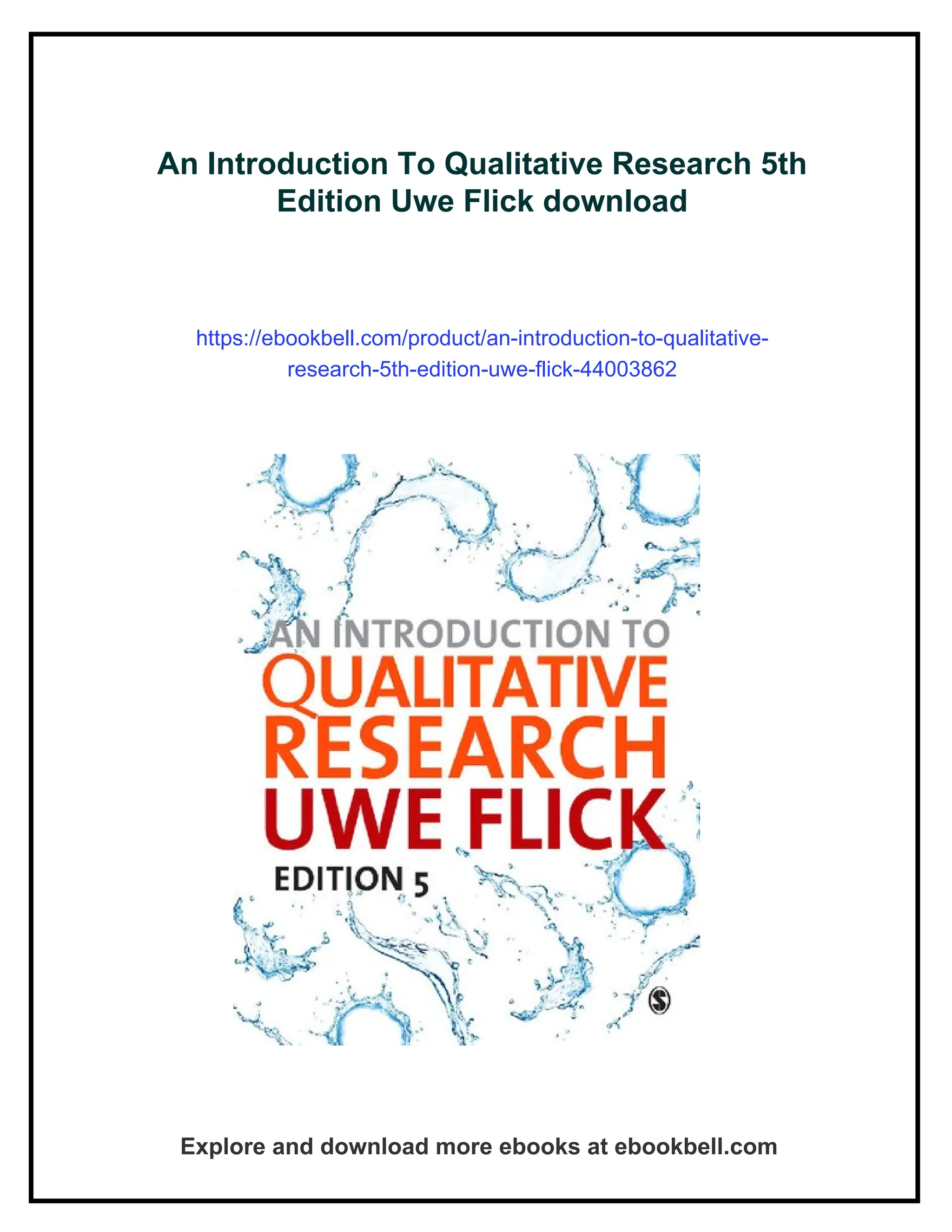 An Introduction To Qualitative Research 5th Edition Uwe Flick | PDF