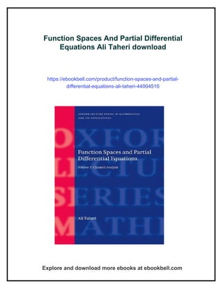 Function Spaces And Partial Differential Equations Ali Taheri | PDF