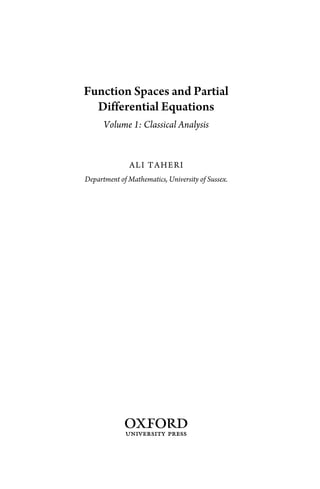Function Spaces And Partial Differential Equations Ali Taheri | PDF