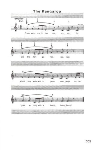 The Kangar oo
BRIGHTLY I
Drum x
- - i T f - - 4
A
k —
A 1
i . t t , ■
— m
- = t
Come with me to the zoo, zoo, zoo, To
i m m
Watch him walk with a jamp, jamp, )amp! As he
305
 