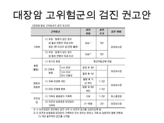 대장암 고위험군의 검진 권고안

 