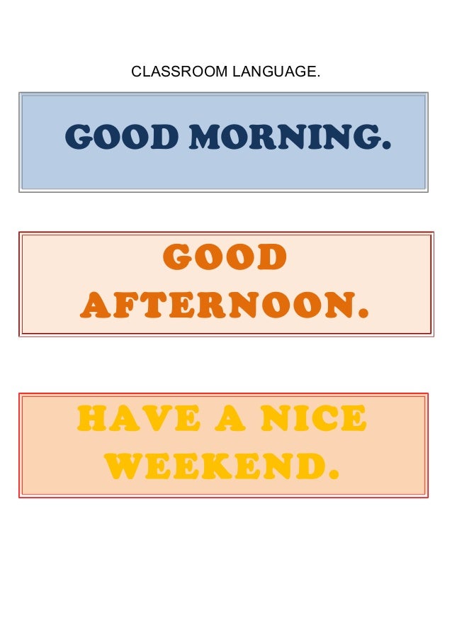 209 Classroom Language