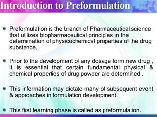 Preformulation Considerations MANIK | PPTX