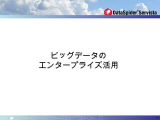 ビッグデータの
エンタープライズ活用




             10
 