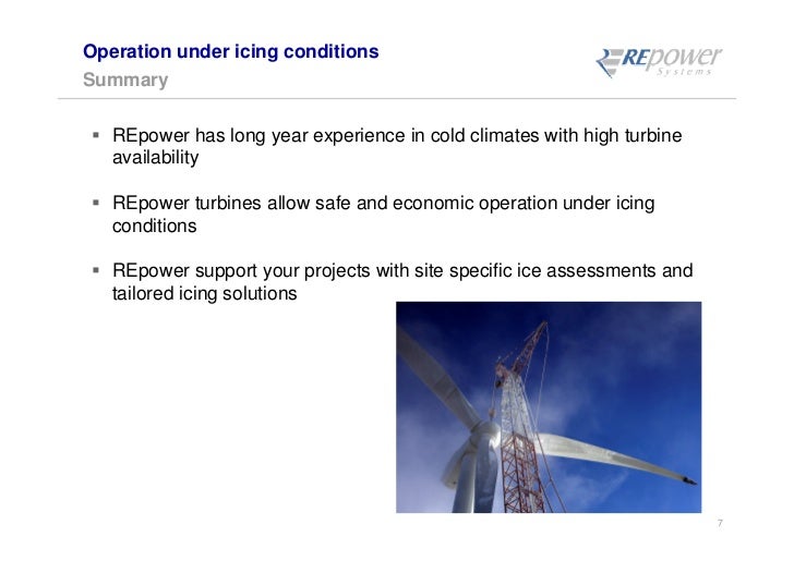 Operational experience under icing conditions of REpower MMCold