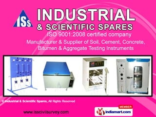 Manufacturer & Supplier of Soil, Cement, Concrete,
   Bitumen & Aggregate Testing Instruments
 