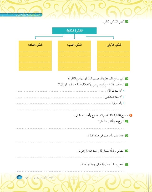 اللغة العربية 2 ثانوى 2015