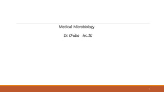 Medical Microbiology
Dr. Oruba lec.10
1
 