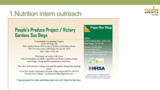 1.Nutrition intern outreach
 