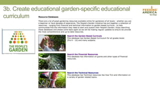 3b. Create educational garden-specific educational
curriculum
 