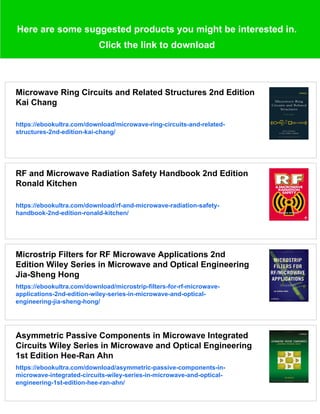 Handbook of RF Microwave Components and Engineering 1st Edition Kai ...