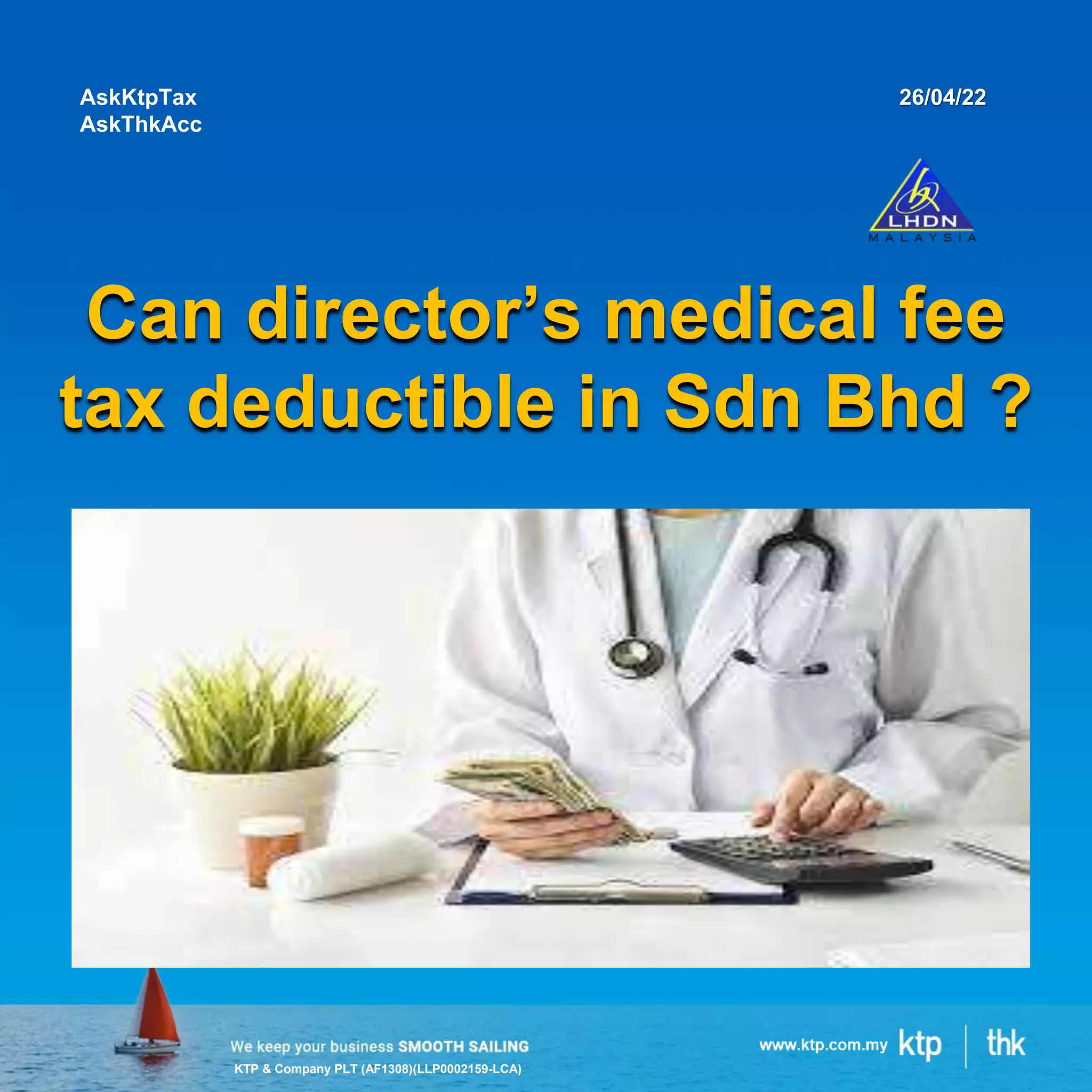 director medical fees tax deductible malaysia PDF