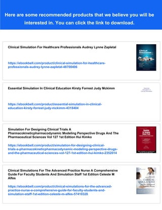 Clinical Simulation Operations Engineering And Management Richard R ...