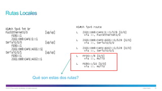 © 2013 Cisco and/or its affiliates. All rights reserved. Cisco Public 14
Qué son estas dos rutas?
 