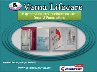 Exporter & Retailer of Pharmaceutical
       Drugs & Formulations
 