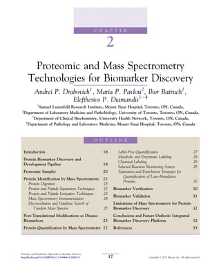 Proteomic And Metabolomic Approaches To Biomarker Discovery Haleem J ...