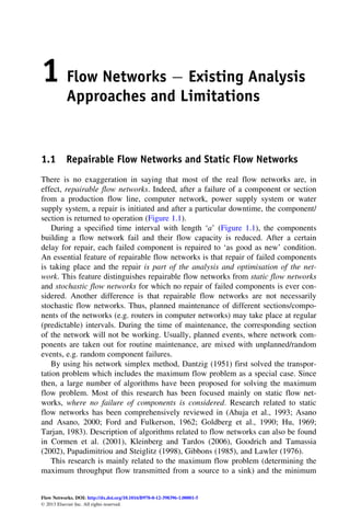 Flow Networks Analysis And Optimization Of Repairable Flow Networks ...