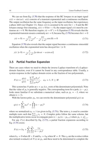 Linear Feedback Controls The Essentials Mark A Haidekker Auth | PDF