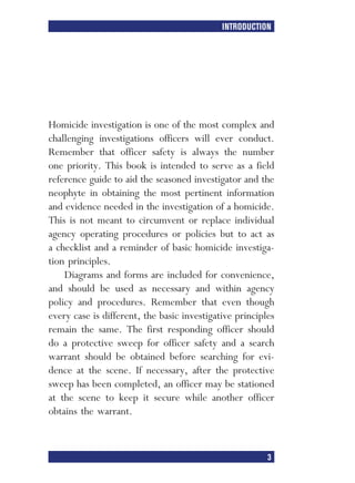 Homicide Investigation Example Homicide Investigation Field Guide Dmichelle P Dupre Auth | PDF