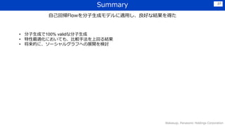 Summary
Wakasugi, Panasonic Holdings Corporation
27
Լ؎FlowɥǥmääʽYä
? ɤ100% validʷ
? mˤƤ⡢^ַϻؤY
? Ĥˡ`륰դؤչ_ӑ
 