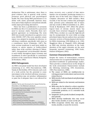 Msd Rsiu Ergonomics And The Management Of Musculoskeletal Disorders Martha J ...