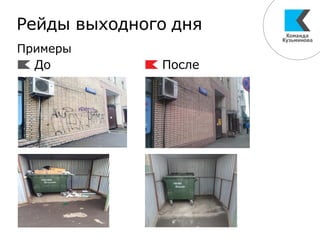 До После
Примеры
Рейды выходного дня
 