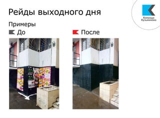 До После
Примеры
Рейды выходного дня
 