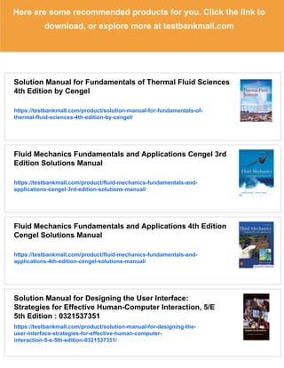 Solution Manual for Fundamentals of Thermal-Fluid Sciences, 5th Edition ...