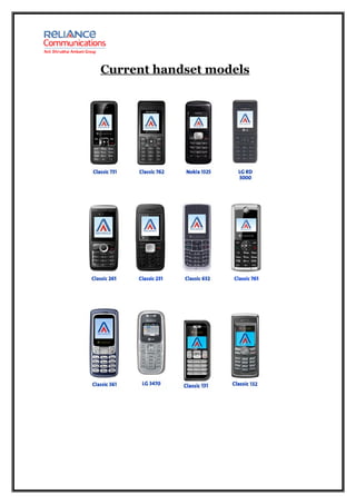 Current handset models
 
