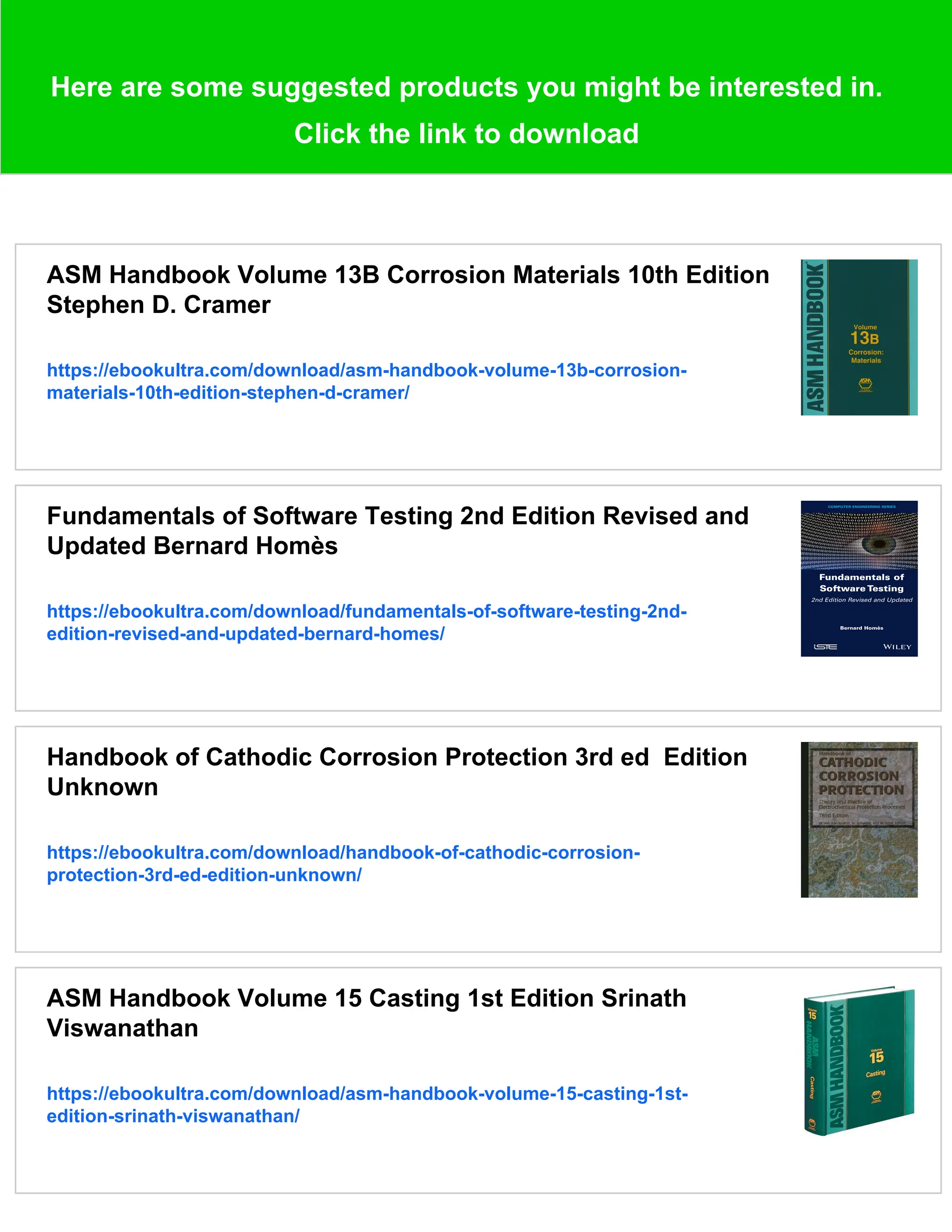 ASM Handbook Volume 13A Corrosion Fundamentals Testing and Protection ...