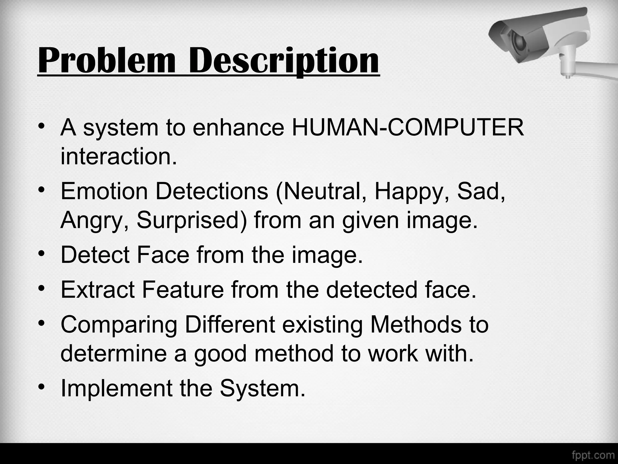 Emotion Recognition from Frontal Facial Image | PPT