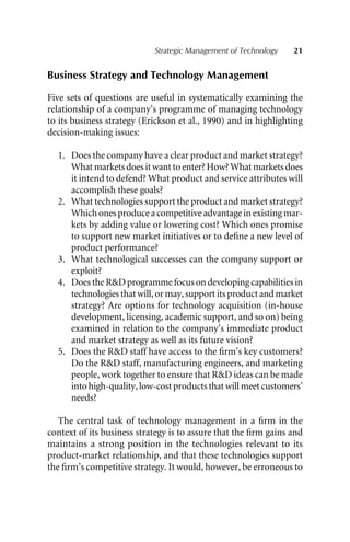 Management Of Technology And Innovation Competing Through Technological ...