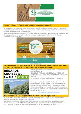 Newsletter SPW Agriculture en Province de LIEGE du 22-09-22