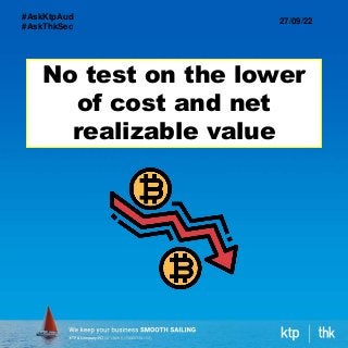 No test on the lower
of cost and net
realizable value
27/09/22
#AskKtpAud
#AskThkSec
 