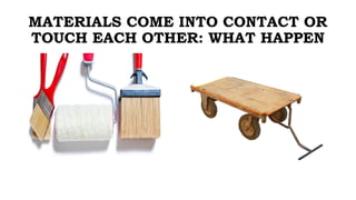 MATERIALS COME INTO CONTACT OR
TOUCH EACH OTHER: WHAT HAPPEN
 
