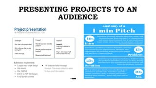 PRESENTING PROJECTS TO AN
AUDIENCE
 
