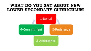 WHAT DO YOU SAY ABOUT NEW
LOWER SECONDARY CURRICULUM
 
