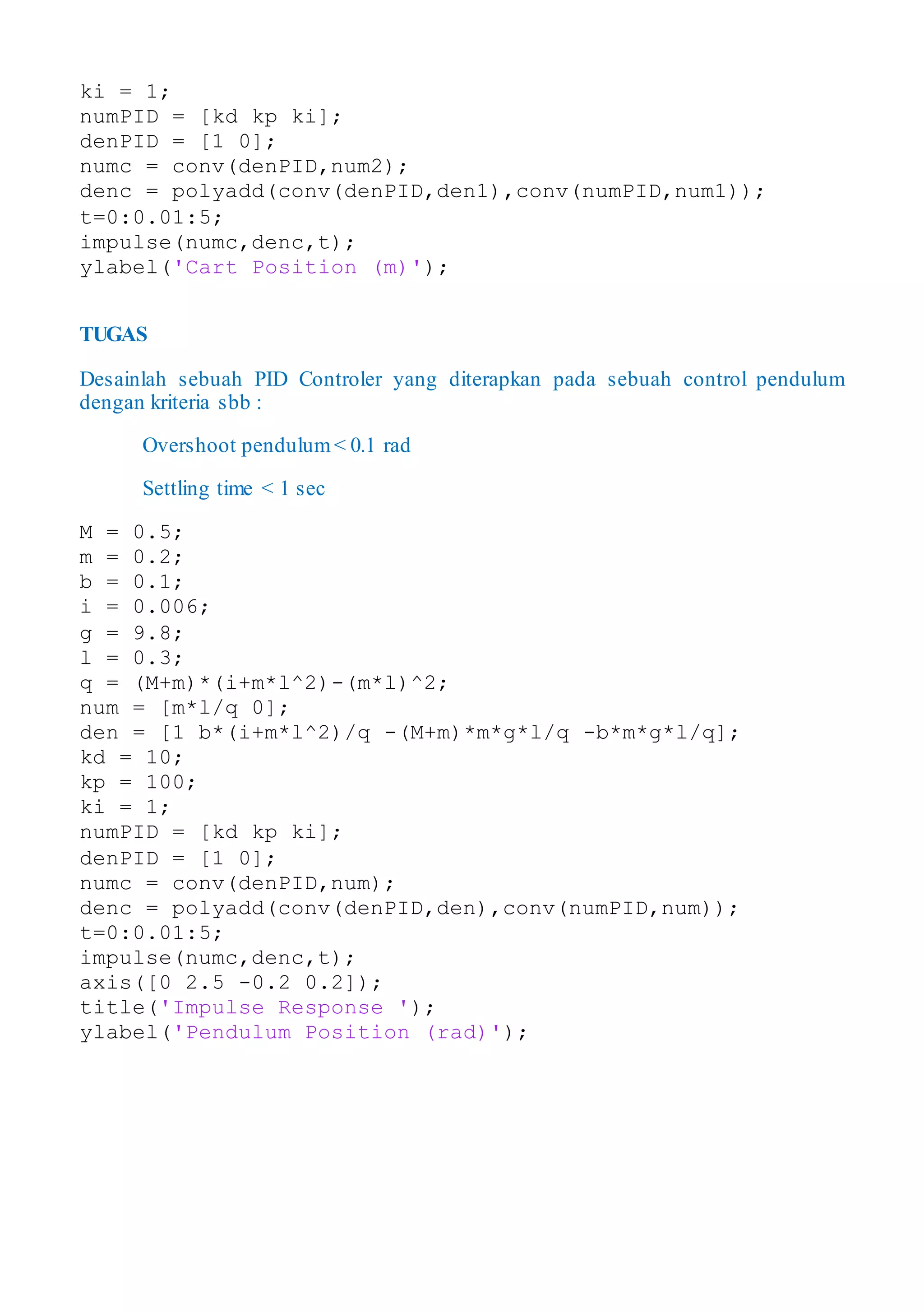 Inverted pendulum control system docx