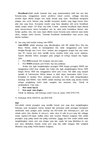 Teori Jaringan Komputer (Switch)