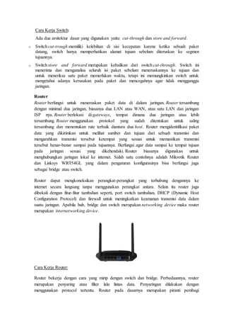 Teori Jaringan Komputer (Switch)