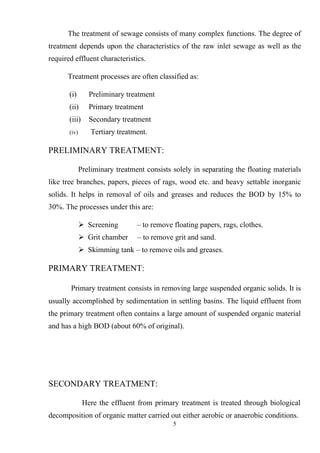 Sewage Treatment Plant Design Project | PDF
