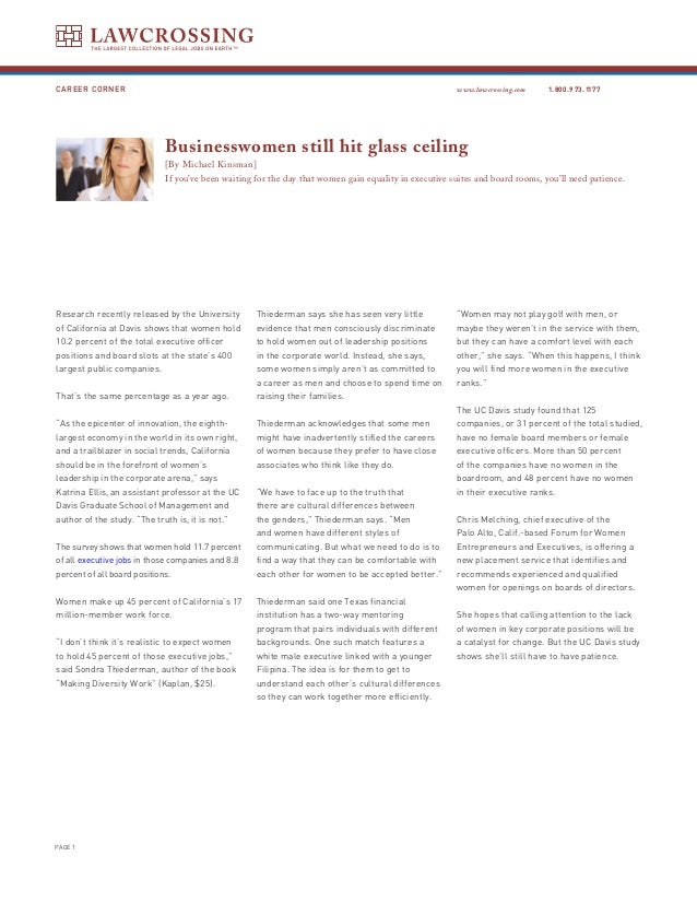Businesswomen Still Hit Glass Ceiling