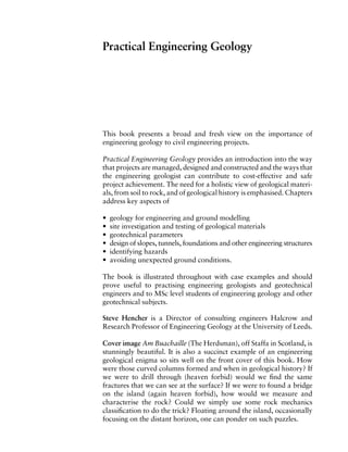 Geology Guidebook Example Practical Engineering Geology Steve Hencher | PDF
