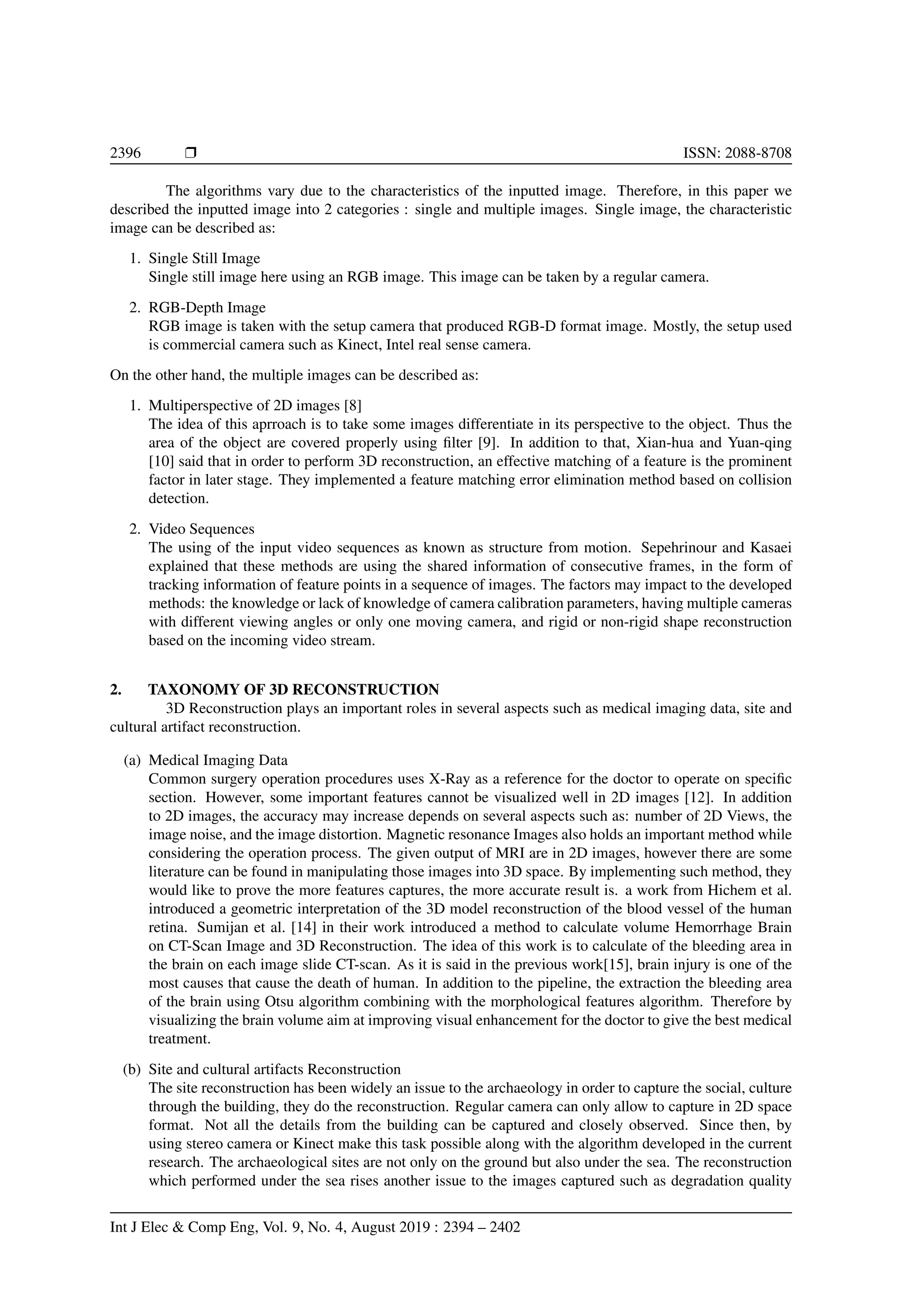 Computer Vision Based 3D Reconstruction : A Review | PDF