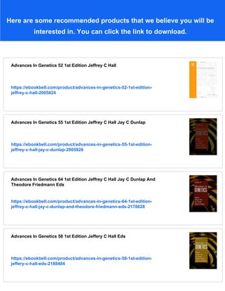 Advances In Genetics Theodore Friedmann Jay Dunlap And Stephen Goodwin ...