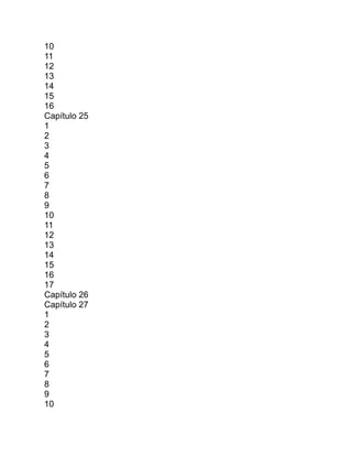 10
11
12
13
14
15
16
Capítulo 25
1
2
3
4
5
6
7
8
9
10
11
12
13
14
15
16
17
Capítulo 26
Capítulo 27
1
2
3
4
5
6
7
8
9
10
 